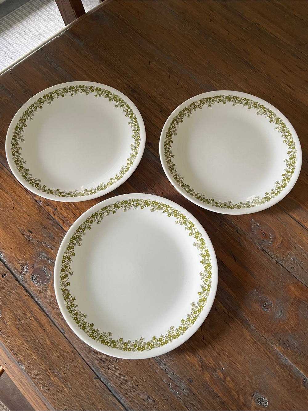 Vintage  Corelle Spring Blossom also known as Crazy Daisy Salad Plates- Set of 3